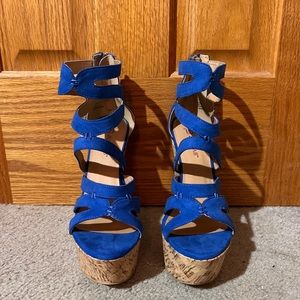 JustFab Blue Wedges